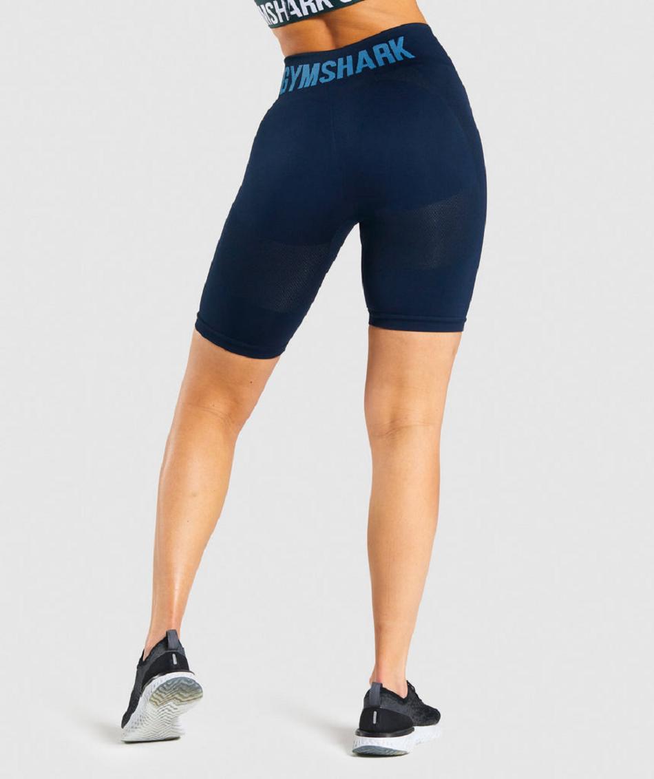 Pantalones Cortos Gymshark Flex Cycling Mujer Azul Marino | CO 2770HAP